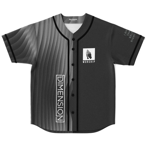 Dimension Monochrome Charcoal Flowing Curved Rave Baseball Jersey