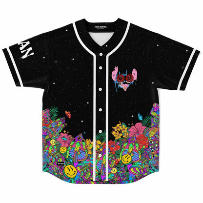 Black Starry Galaxy Top Rave Baseball Jersey