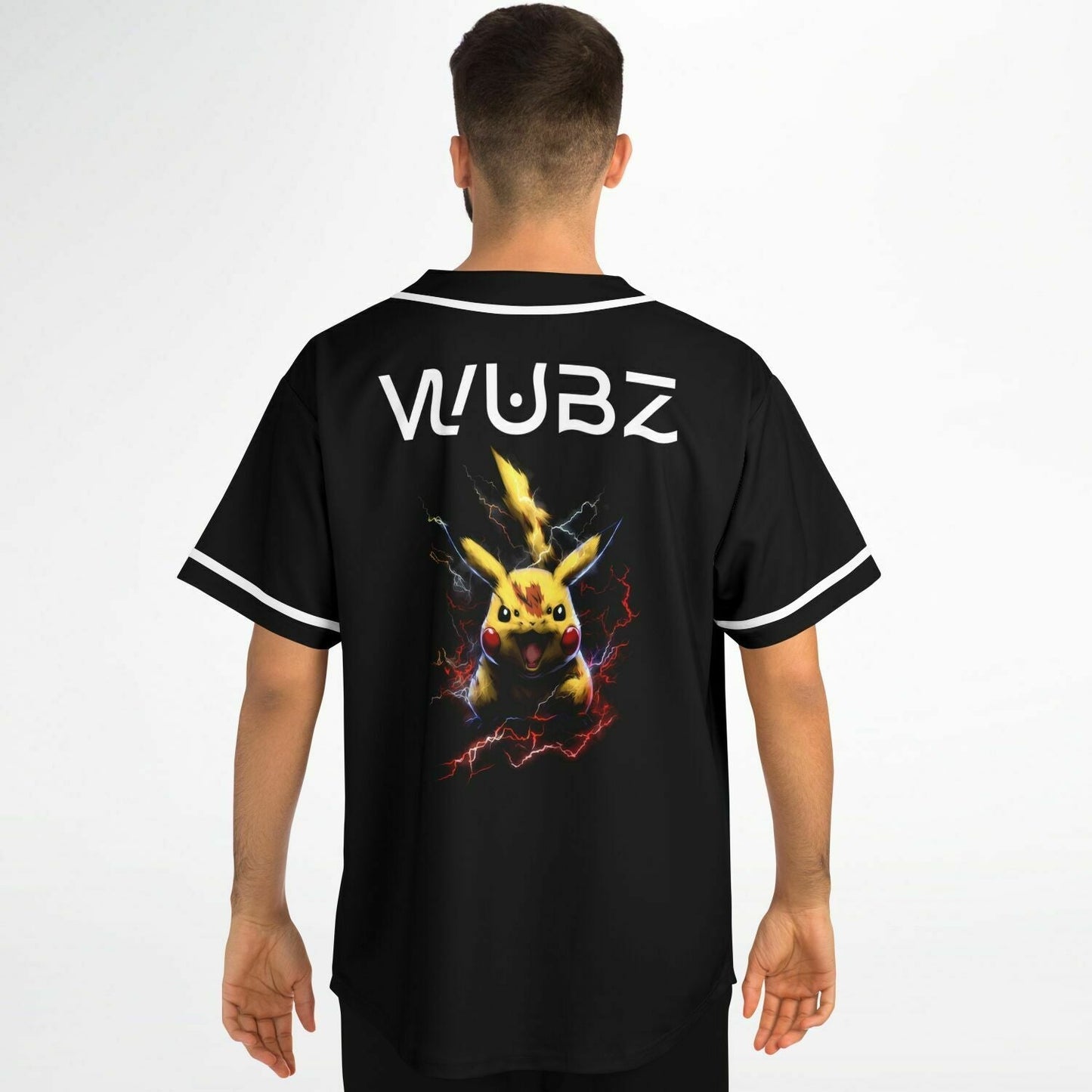 Black Pikachu Sitting Rave Baseball Jersey