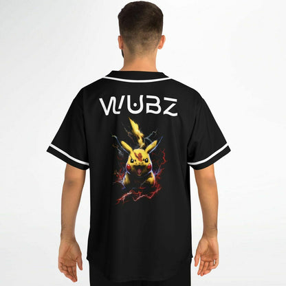 Black Pikachu Sitting Rave Baseball Jersey