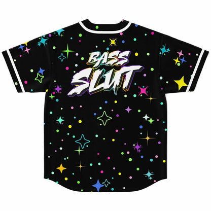 Black Scattered Colorful Rave Baseball Jersey