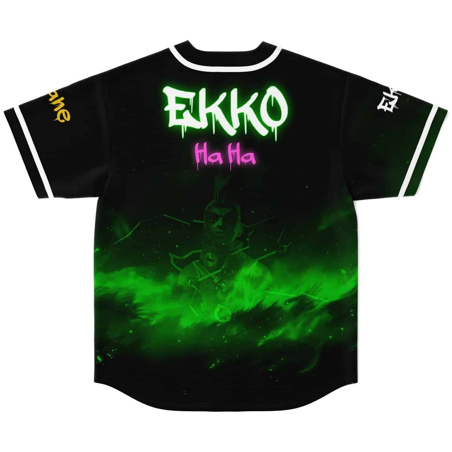 Black Glowing Green Rave Baseball Jersey