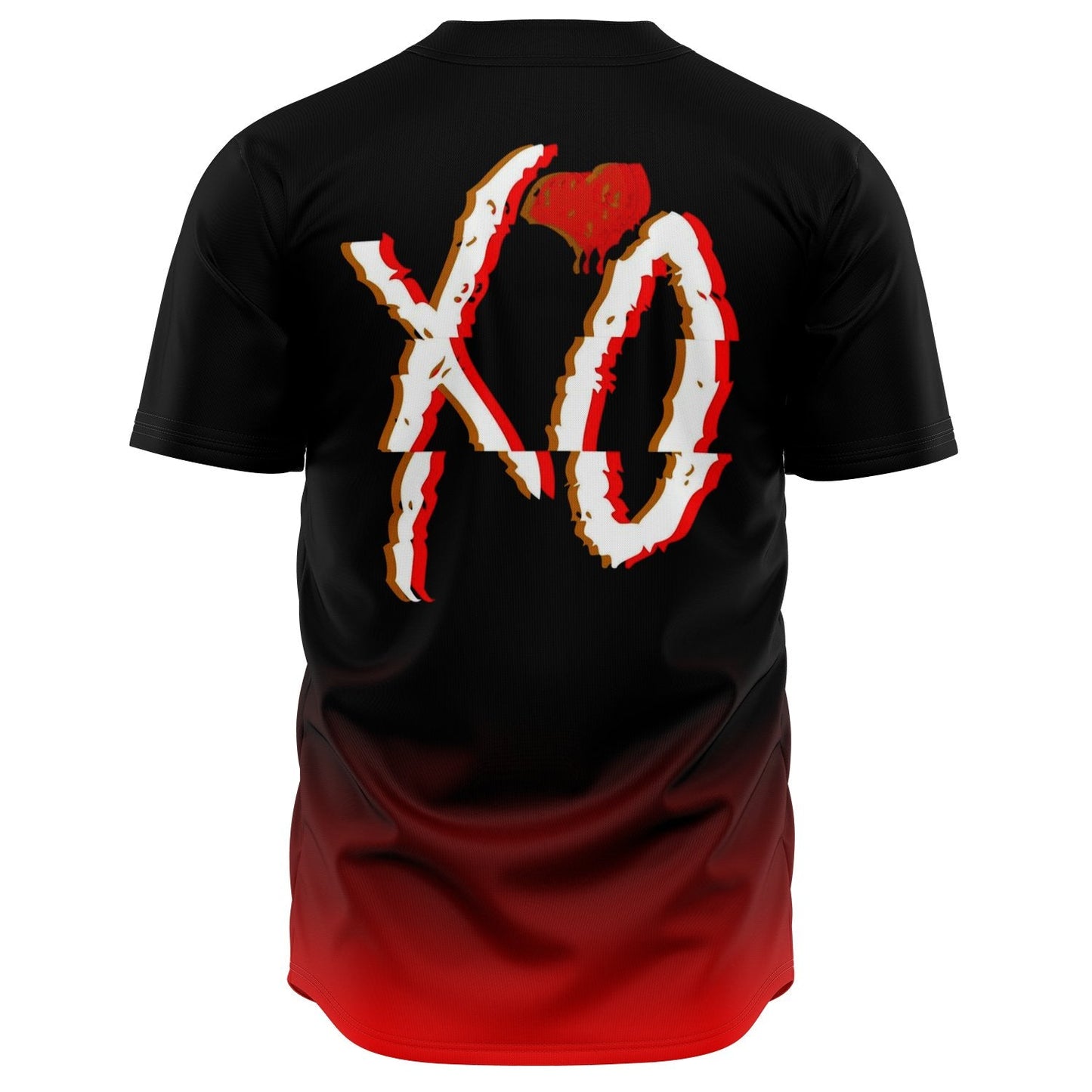 Black Red Weeknd Xo Rave Baseball Jersey