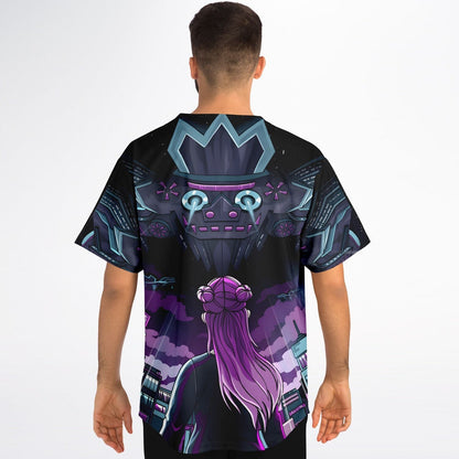Black Purple Cosmic Starfield Rave Baseball Jersey