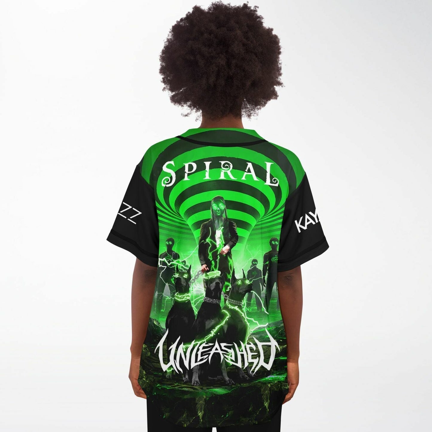 REZZ Black Green Optical Rave Baseball Jersey