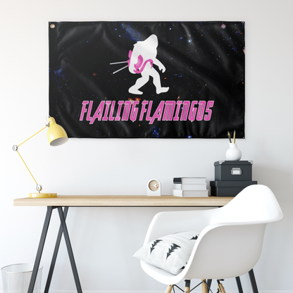Black Galaxy White Silhouette Rave Flag