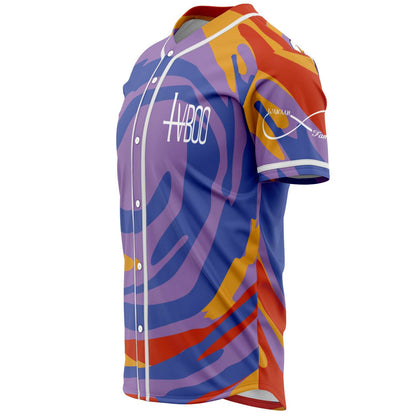 TVBOO Purple Psychedelic Spiral Rave Baseball Jersey