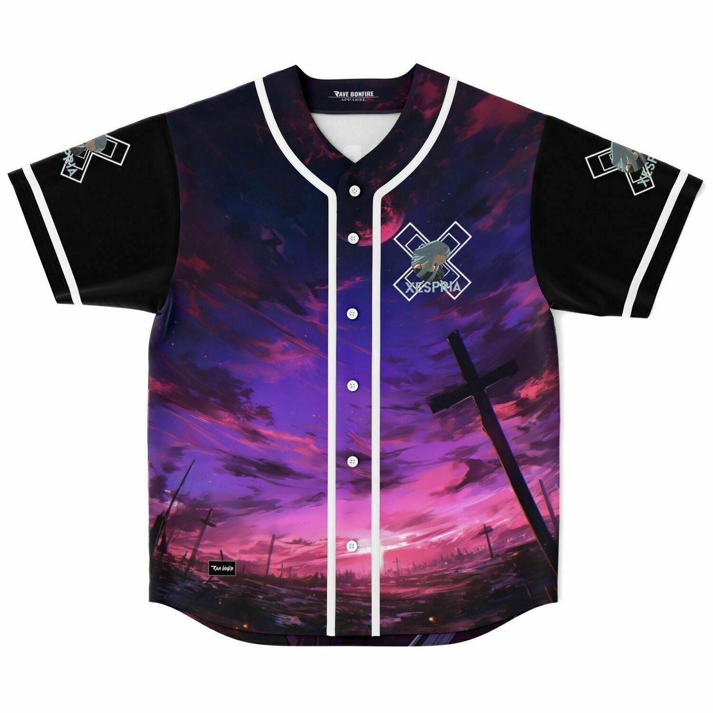Xespria Purple Anime Dusk Rave Baseball Jersey