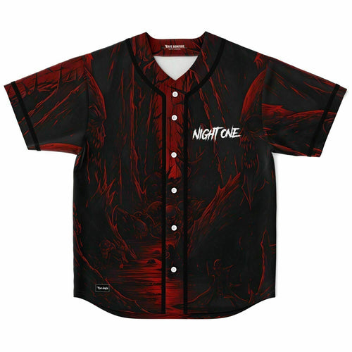 Deep Red Dark Horror Rave Baseball Jersey