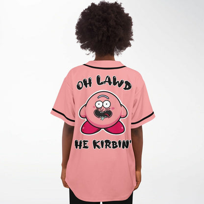 Salmon Pink Kirby Cartoon Rave Baseball Jersey