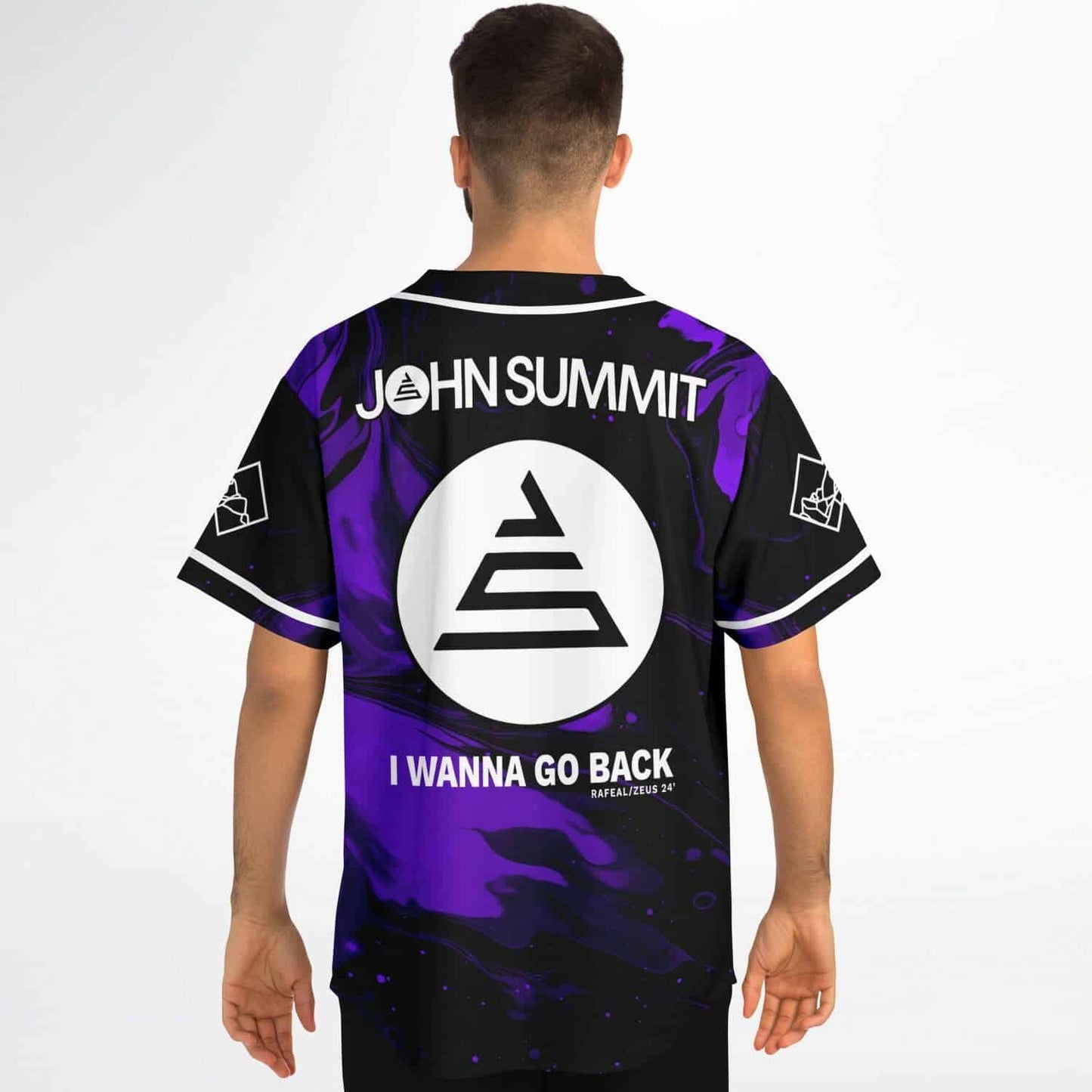 John Summit Purple Black Liquid Marble Rave Baseball Jersey