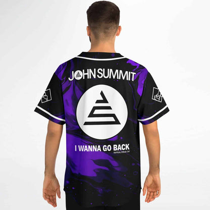 John Summit Purple Black Liquid Marble Rave Baseball Jersey
