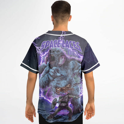 Space Laces Dark Navy Rave Baseball Jersey