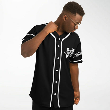 Excision Black Geometric Ornate Rave Baseball Jersey