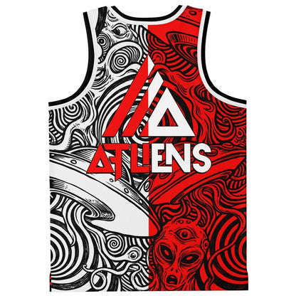 ATLiENS Split Black Psychedelic Line Rave Basketball Jersey