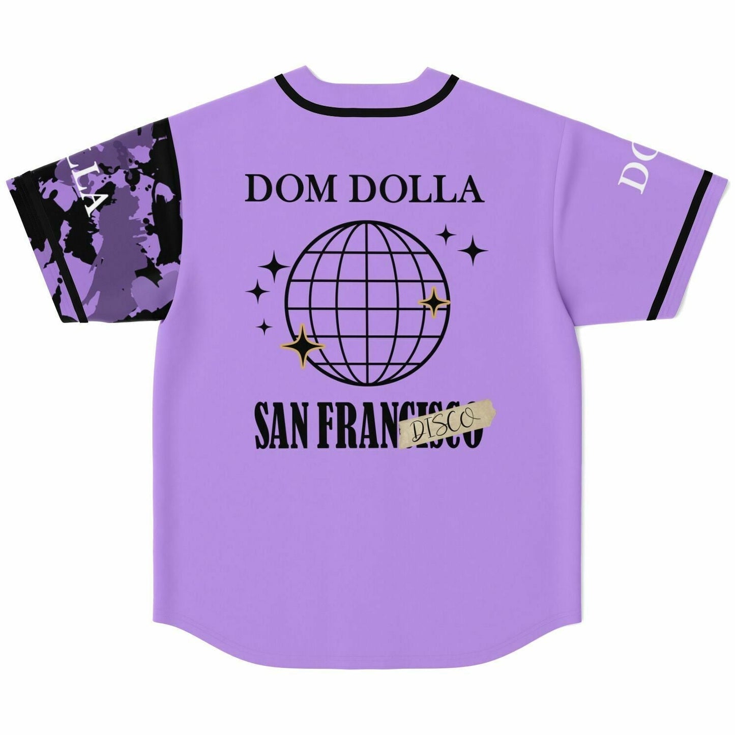 Dom Dolla Lavender Black Paint Rave Baseball Jersey