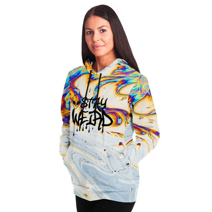 Stay Weird Rainbow Oil Slick Rave Hoodie