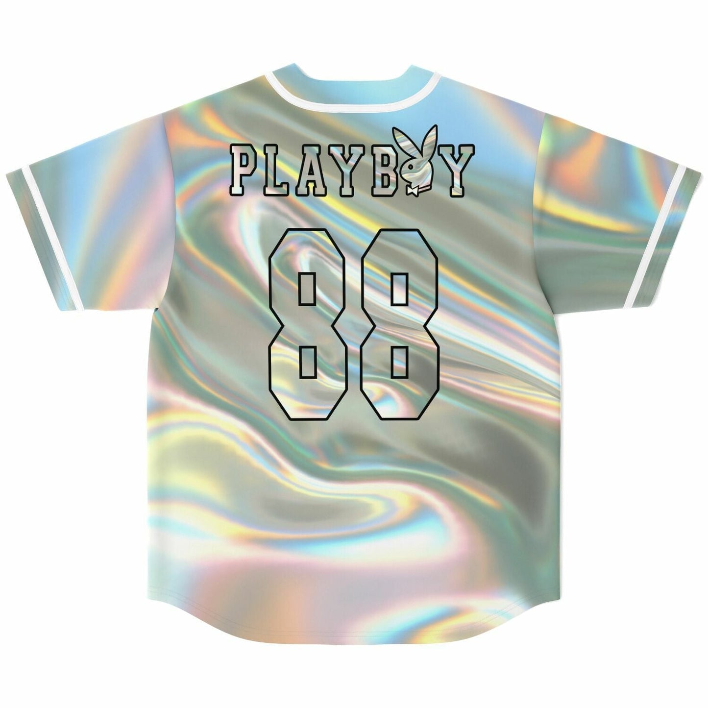 Iridescent Holographic Swirling Rave Baseball Jersey