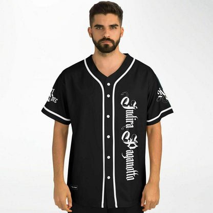 Judith Paganini Black Blackletter Chest Rave Baseball Jersey