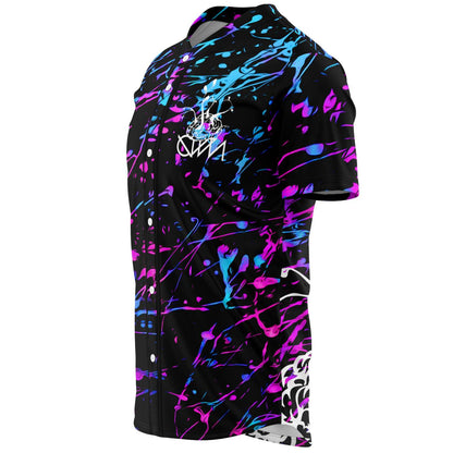 SVDDEN DEATH Black Paint Splatter Rave Baseball Jersey