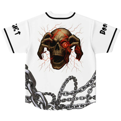 White Aged Skull Rave Baseball Jersey