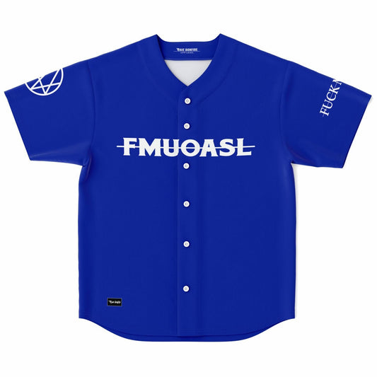 Royal Blue Minimal Text Rave Baseball Jersey