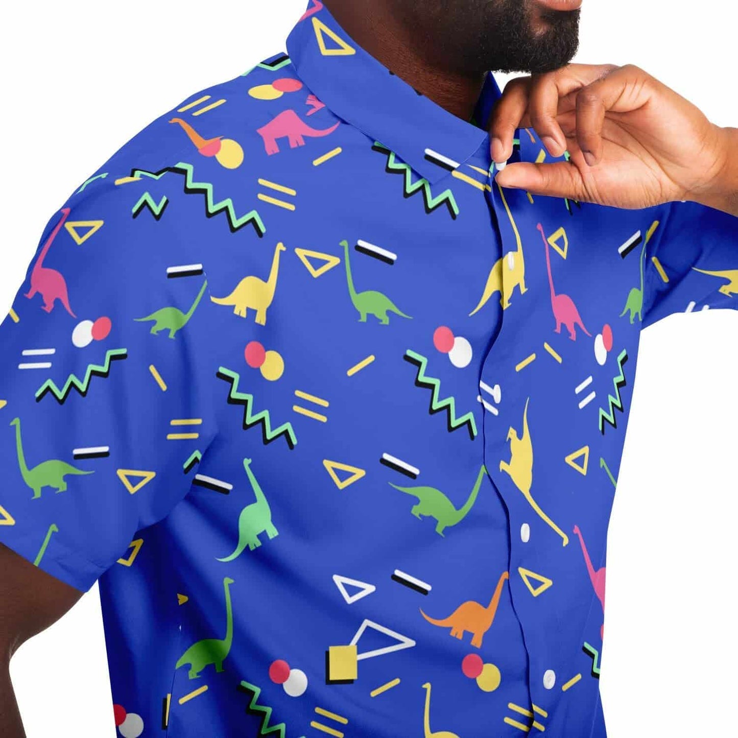 Dino Memphis pattern Buttons up