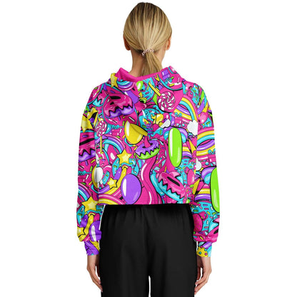 Colorful trippy cropped hoodie