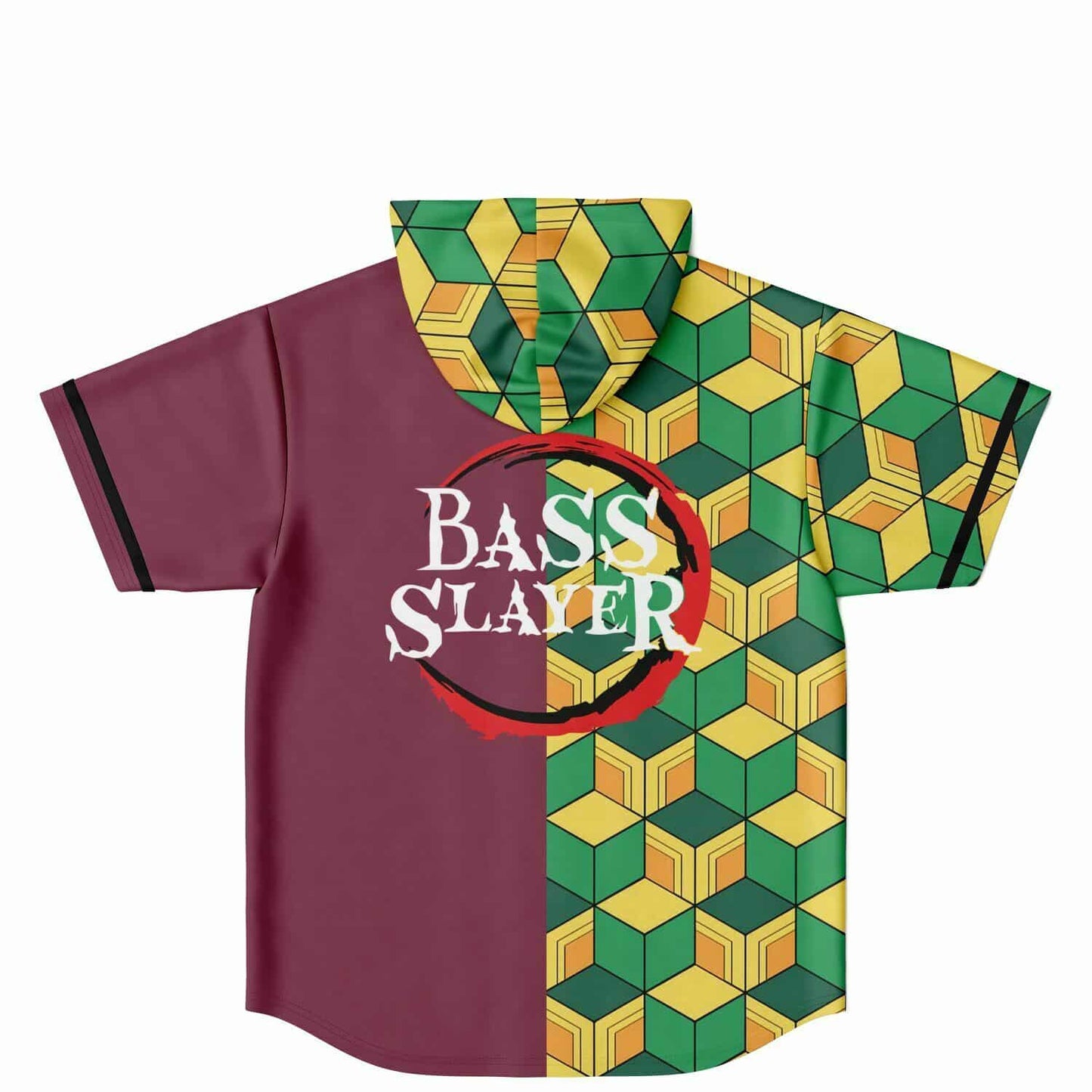 Green Yellow Rave Hooded Baseball Jersey