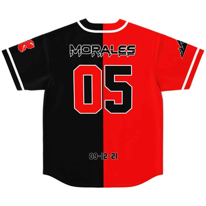 Split Red Block Rave Baseball Jersey