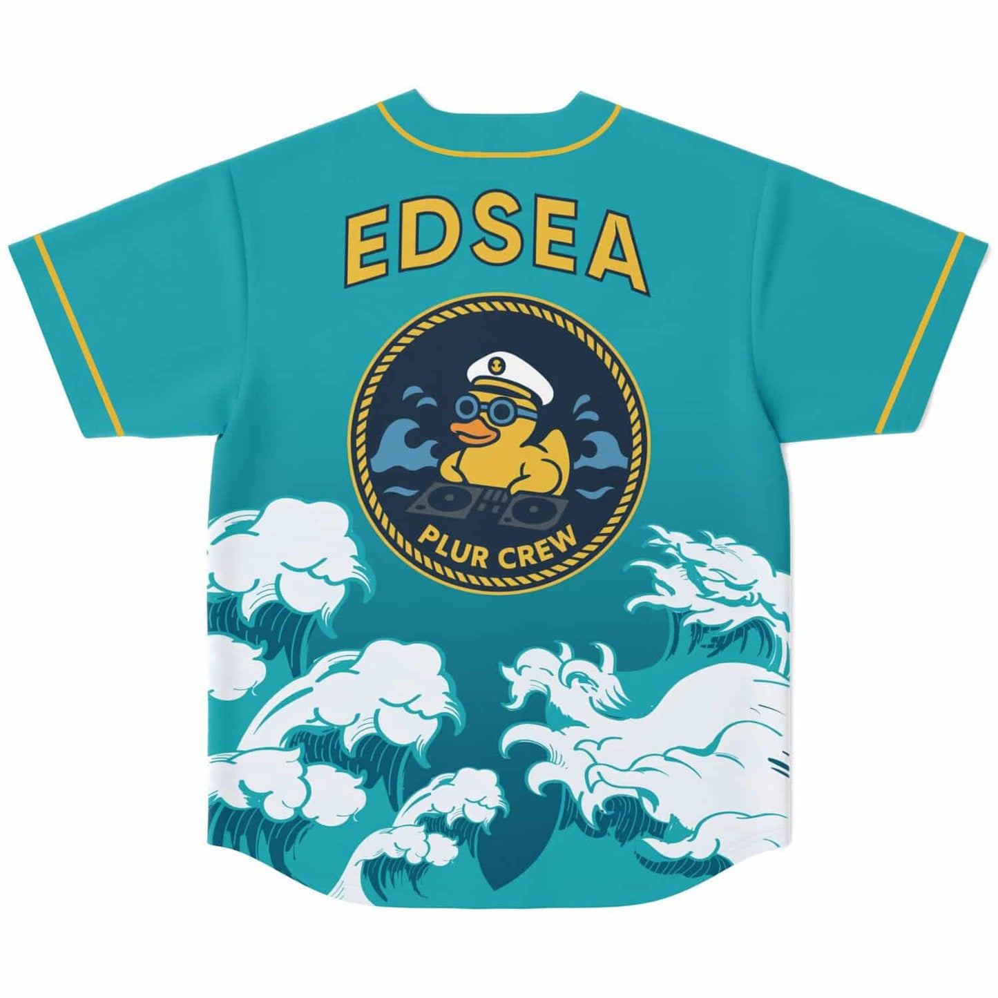 Teal Japanese Crashing Rave Baseball Jersey
