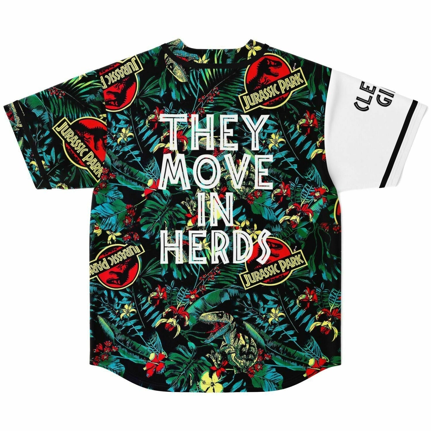 Black Tropical Jungle Rave Baseball Jersey