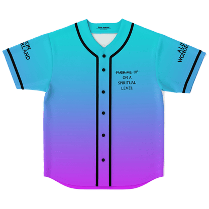 Alison Wonderland Teal Purple Minimal Text Rave Baseball Jersey