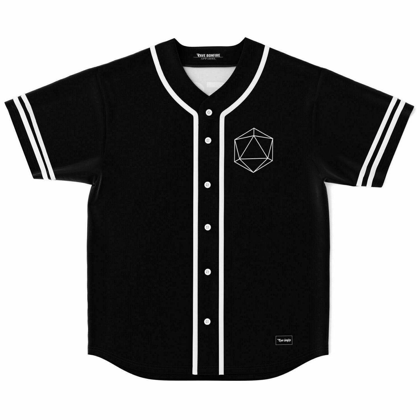 ODESZA Black Geometric Icosahedron Rave Baseball Jersey