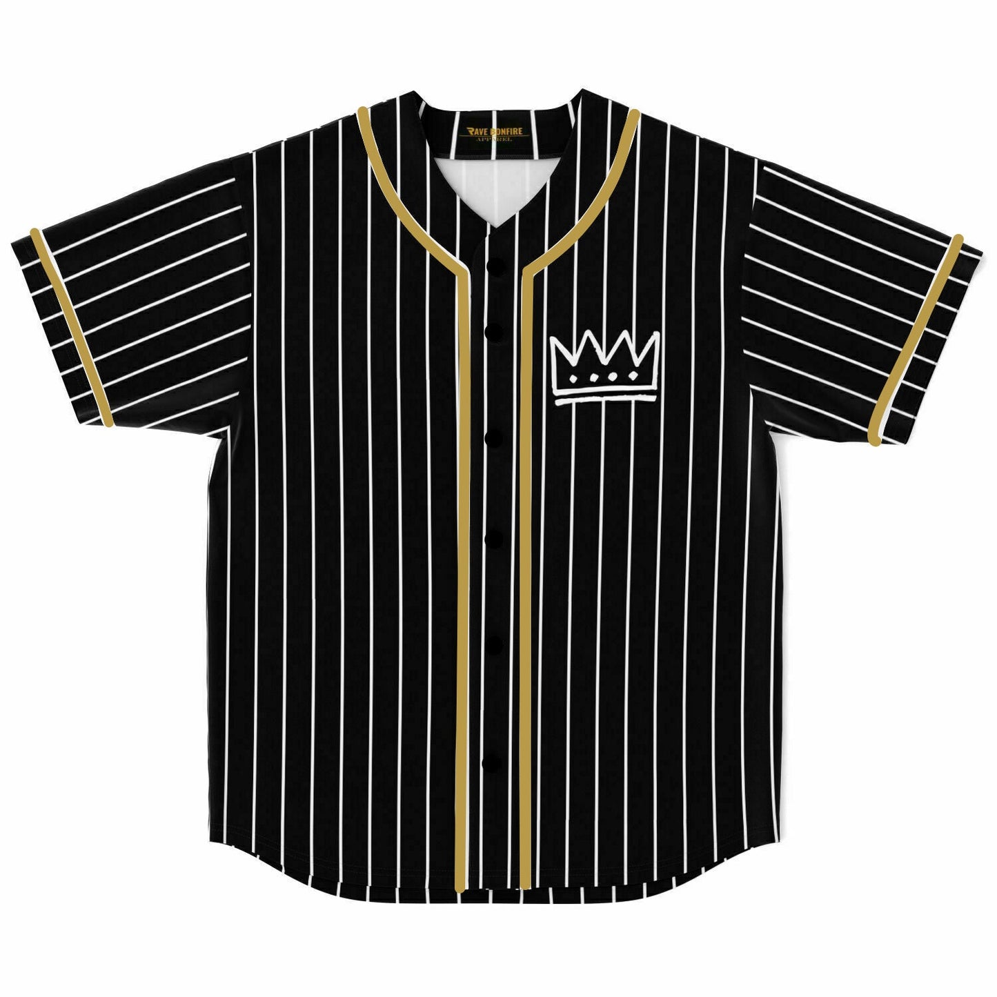 Black Pinstripe Baseball Rave Baseball Jersey