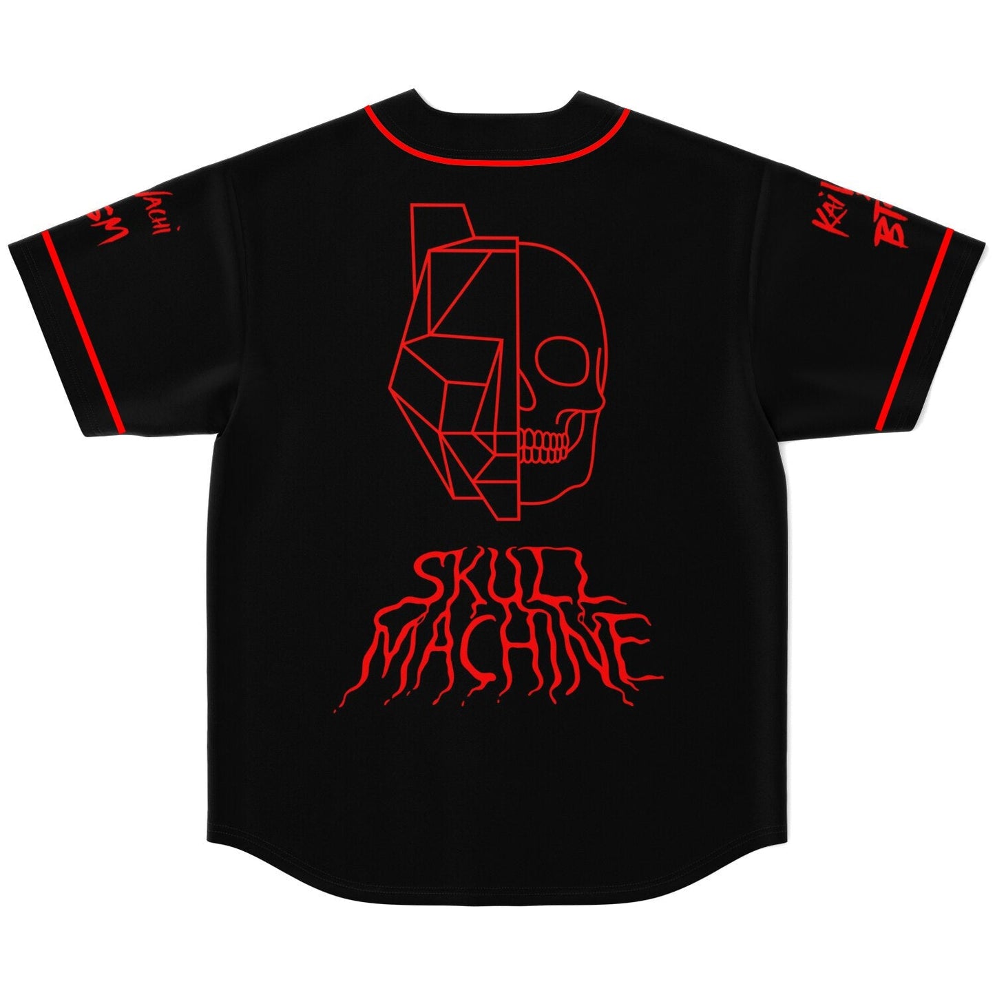 Skull Machine Black Geometric Half Rave Baseball Jersey