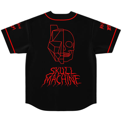 Skull Machine Black Geometric Half Rave Baseball Jersey