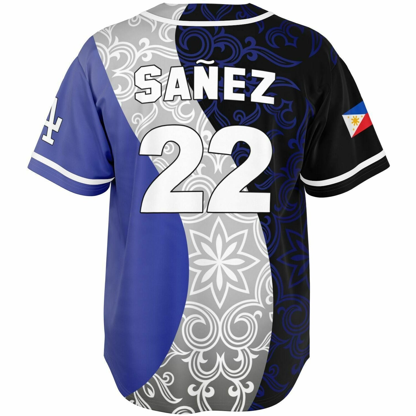 Royal Blue Split Panel Rave Baseball Jersey