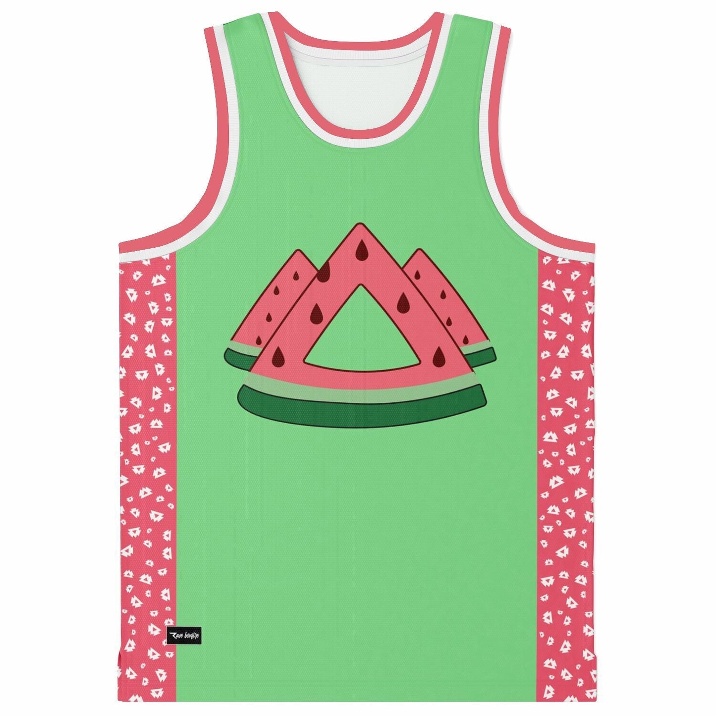 Mint Green Watermelon Slices Rave Basketball Jersey