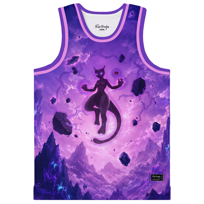 Purple Violet Psychic Feline Rave Basketball Jersey