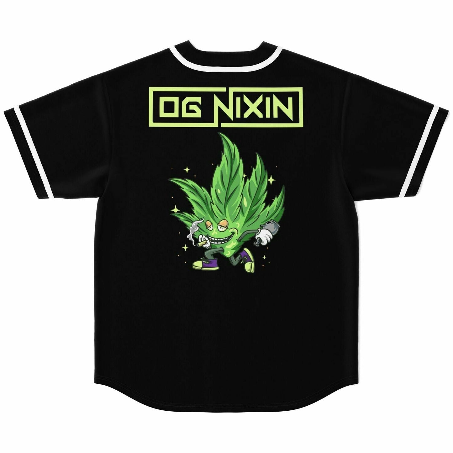 OG Nixin Black Chest Slogan Rave Baseball Jersey