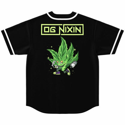 OG Nixin Black Chest Slogan Rave Baseball Jersey