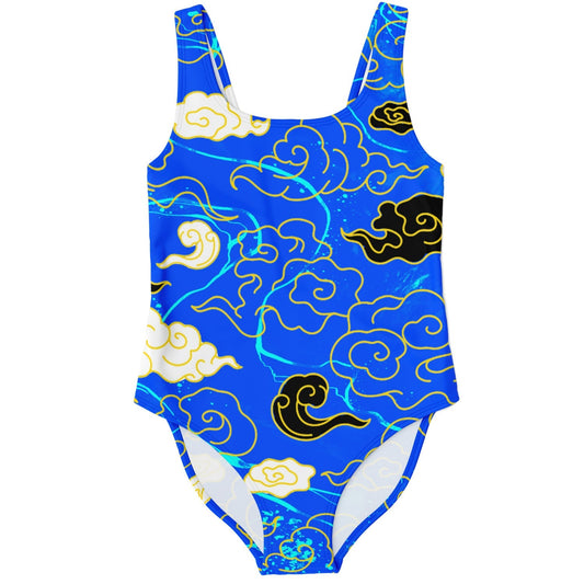 Royal Swirling Stylized Rave Swimsuit