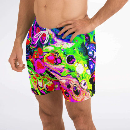 Bright Abstract Fluid Rave Swim Trunks