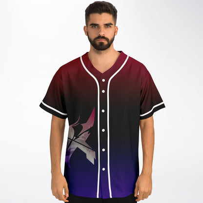 Crybanger Dark Maroon Stylized Bird Rave Baseball Jersey
