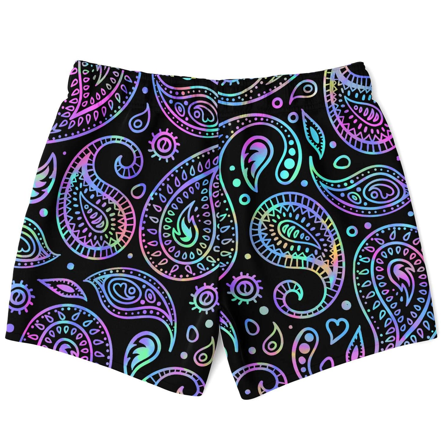Black Paisley Bandana Rave Swim Trunks