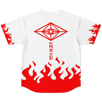 Slander White Red Flames Rave Baseball Jersey