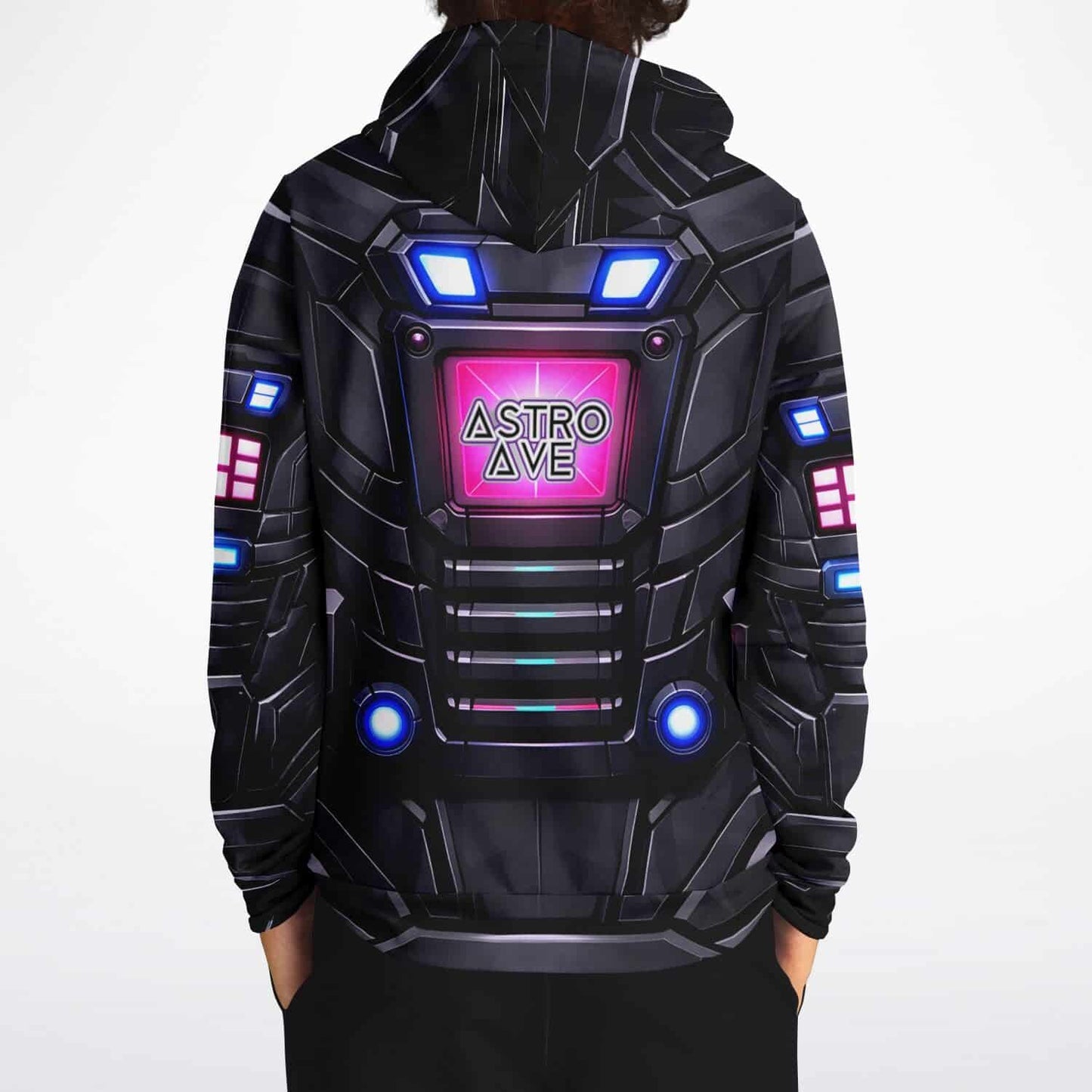 Astro Ave Black Mech Armor Rave Hoodie
