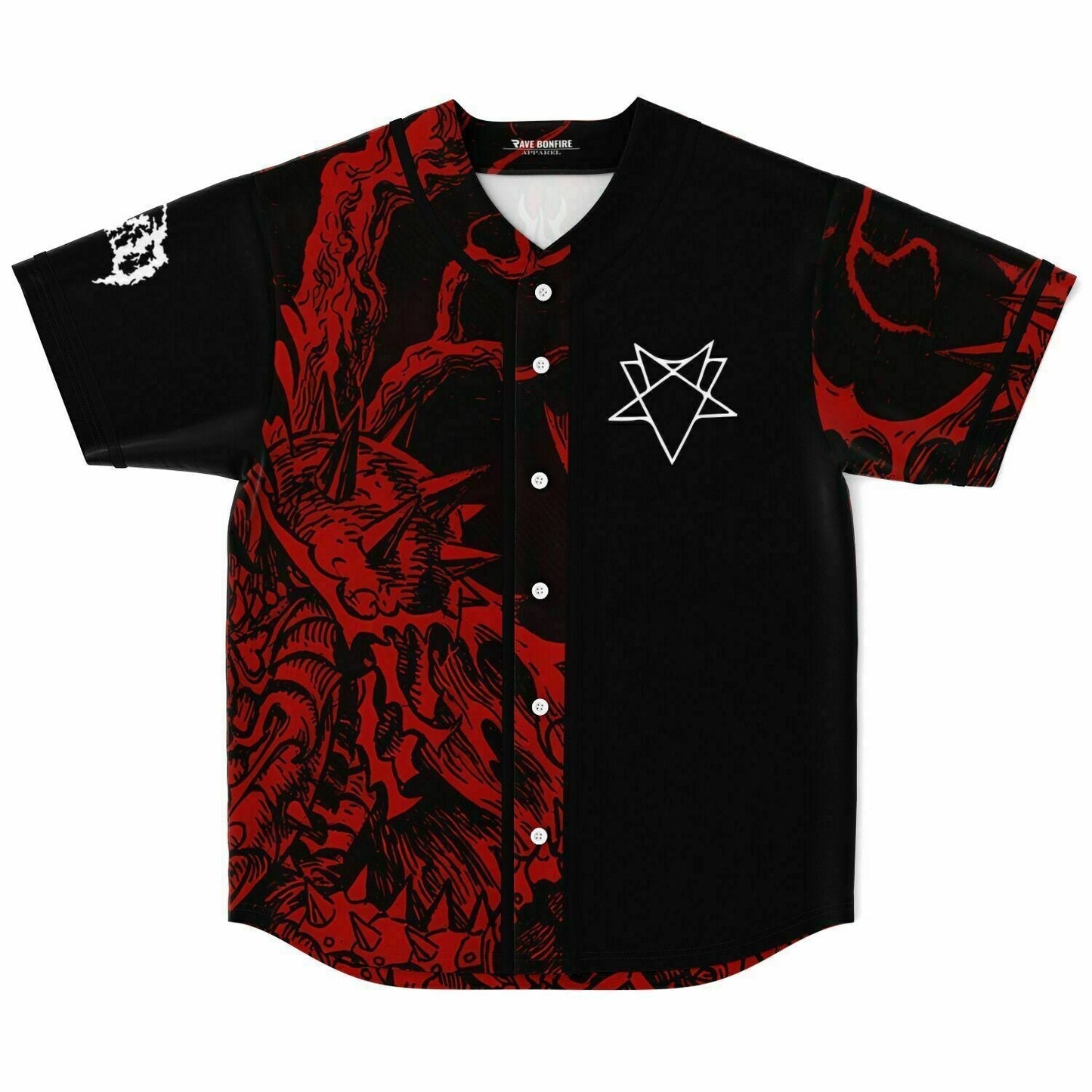SVDDEN DEATH Black Blood Demonic Rave Baseball Jersey