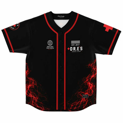 Black Red Electric Rave Baseball Jersey